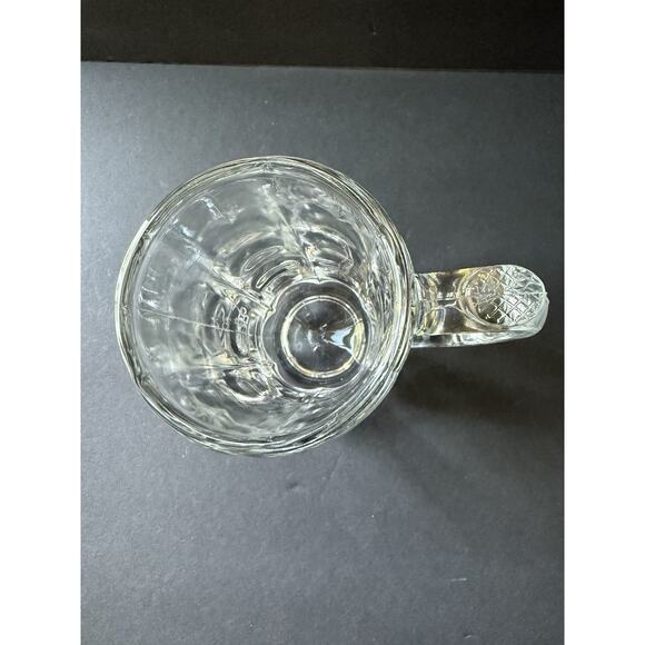 Libbey 5011 Clear 15 OZ Glass Tankard Handled Mug Set (4) Thumb Rest Vintage - Picture 6 of 9